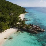 Underrated island vacation with empty beach turquoise water and peaceful natural scenery