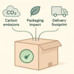 carbon tracking dashboard for a subscription box showing eco score and emissions data