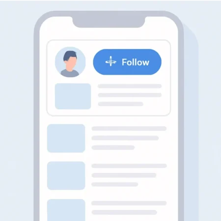 Google Discover feed showing the Follow button on an article card