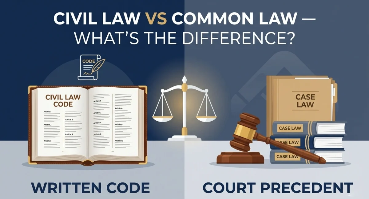 Civil Law vs Common Law — Key Differences Explained in Simple Words