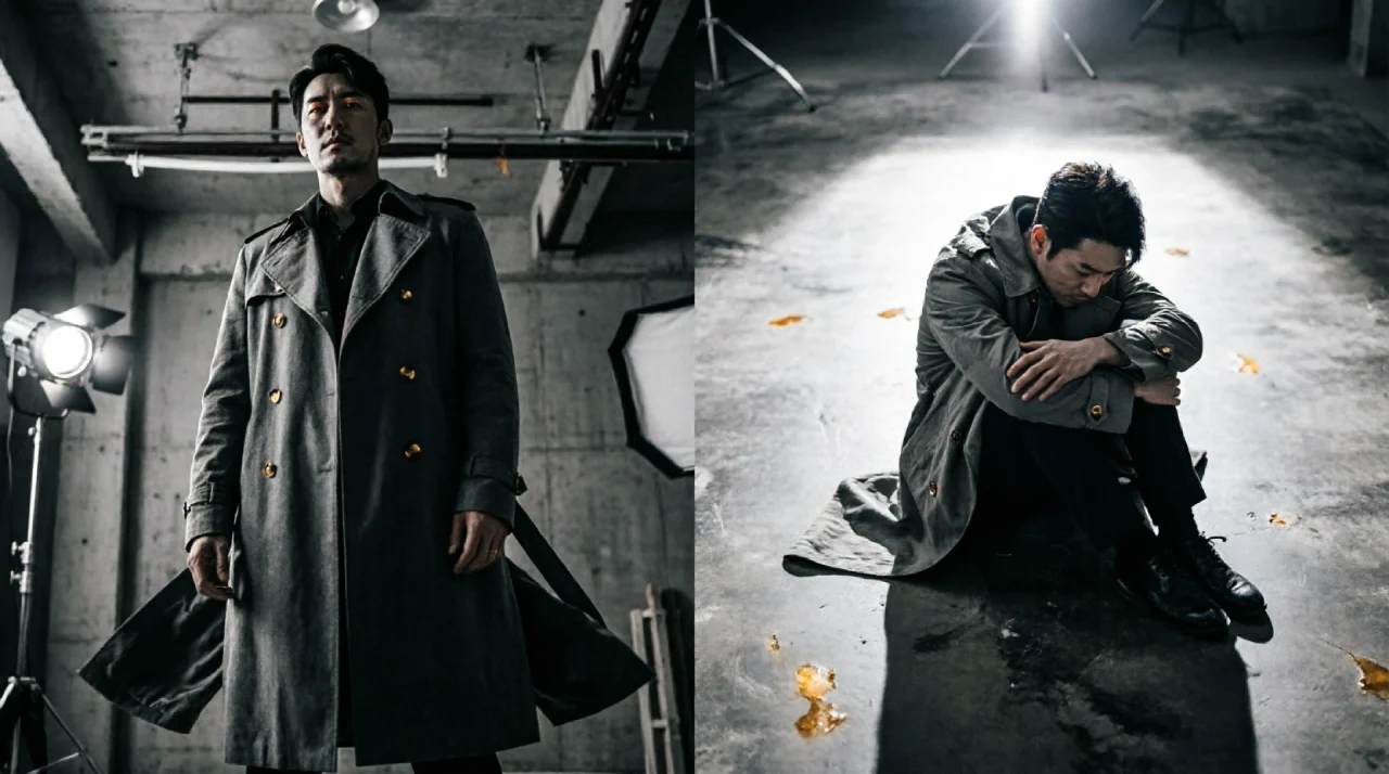 Split image showing low-angle and high-angle camera shots demonstrating how camera placement tells a story in filmmaking