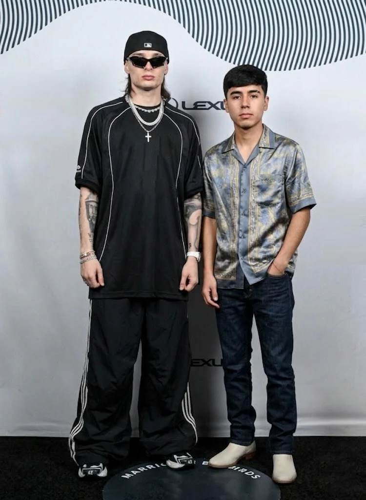 Ivan Cornejo and Peso Pluma height comparison showing both regional Mexican artists side by side