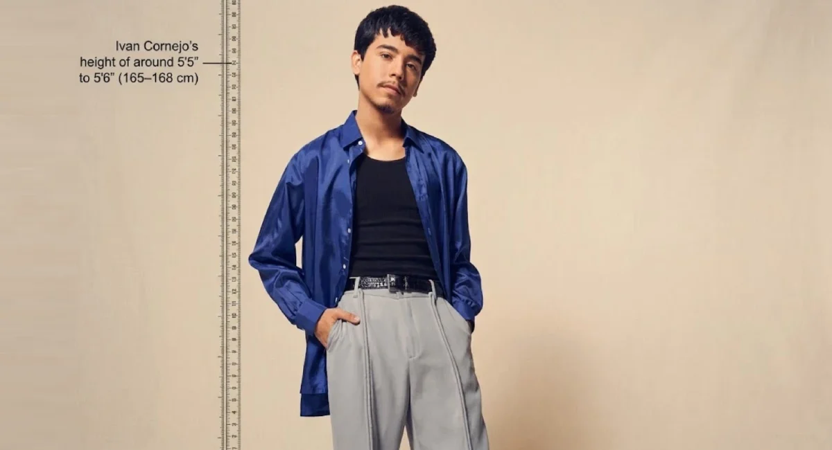 Ivan Cornejo height stats infographic showing measurements in feet and centimeters