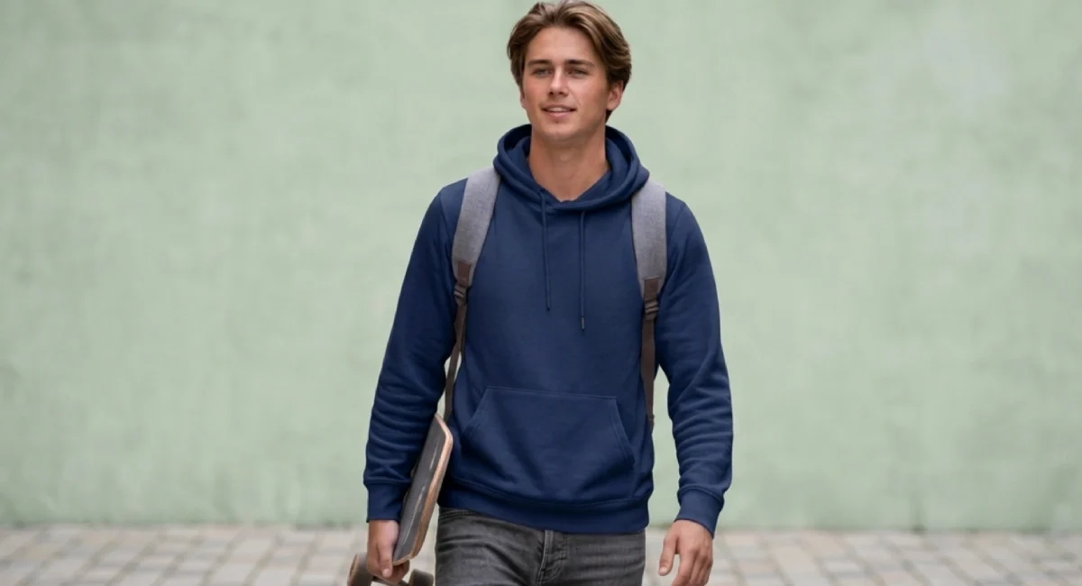 Young man Theo Ressler, son of billionaire Ares Management co-founder and Atlanta Hawks owner Antony Ressler, in a casual portrait.