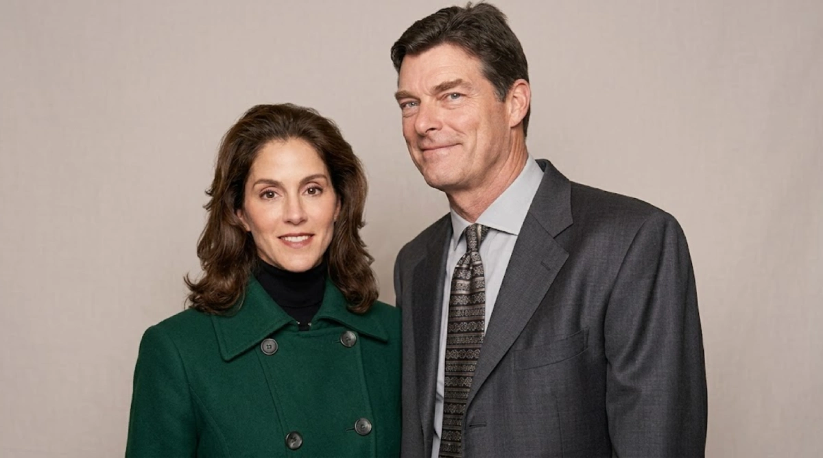 Theo Ressler' parents, billionaire Ares Management co-founder Antony Ressler and mother Debra Ressler, in a family portrait.