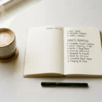 1-3-5 rule overwhelmed people — a minimal desk planner showing one big task, three medium tasks, and five small tasks for daily productivity