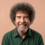 Bob Ross net worth 2026 - painter and TV host holding paintbrush in front of canvas