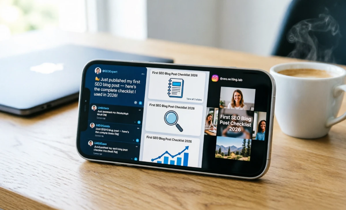 Multi-channel social media amplification for your first SEO blog post in 2026