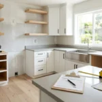 Kitchen remodel cost guide showing modern kitchen renovation in progress