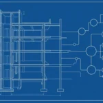 Blueprint-style illustration representing operational infrastructure for business scaling