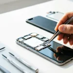 right to repair laws technician repairing smartphone with genuine parts
