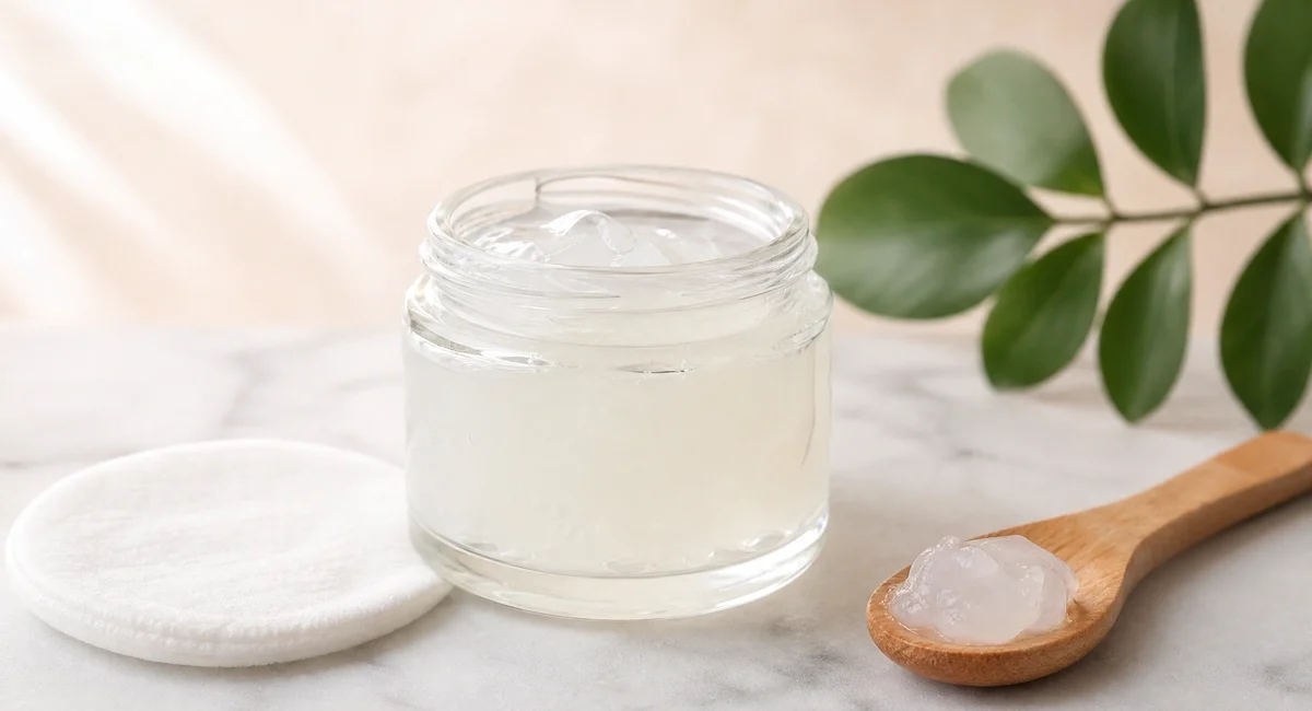 is petroleum jelly bad for you - jar of petroleum jelly with skincare tools