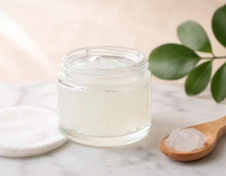 is petroleum jelly bad for you - jar of petroleum jelly with skincare tools