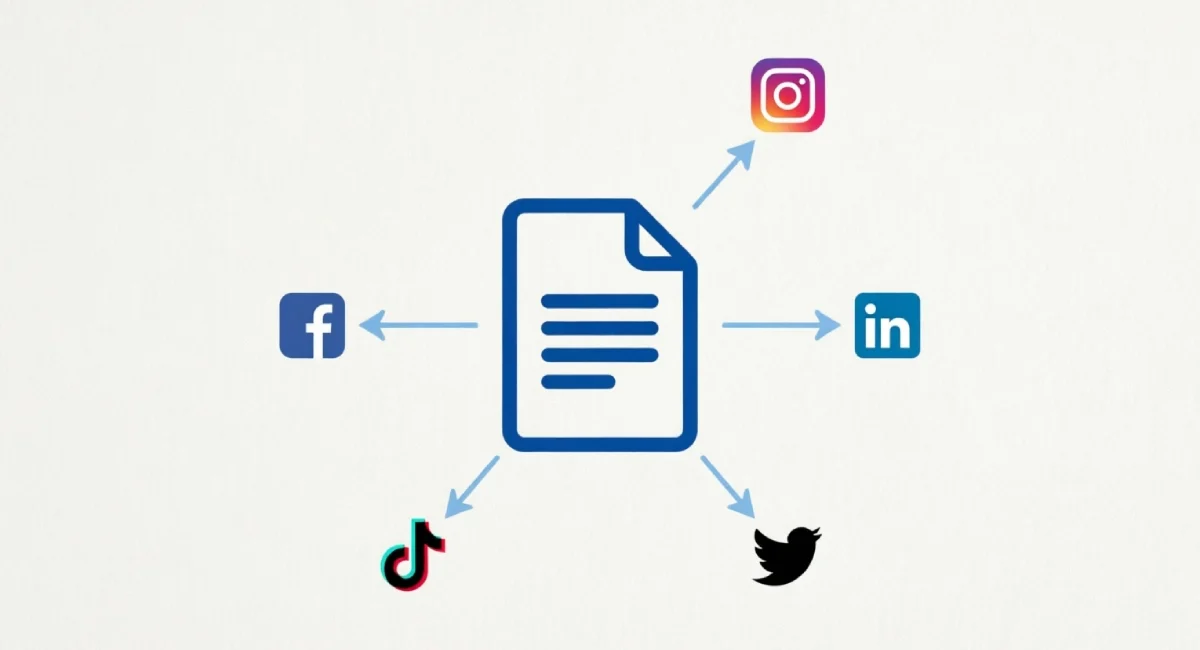 blog post repurposing workflow turning one article into five social posts