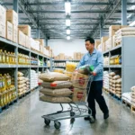 buying groceries in bulk food waste kitchen counter