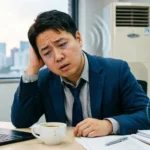 constant background noise exhaustion affecting a tired office worker
