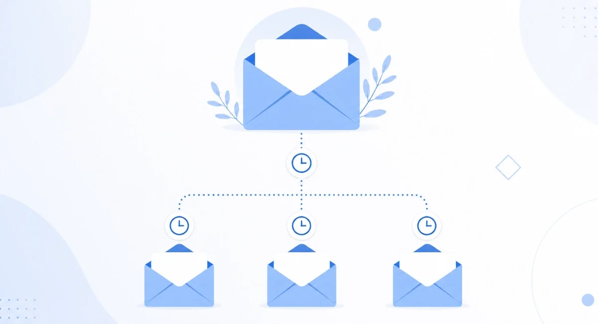 email drip campaign explained diagram showing automated timed email sequence