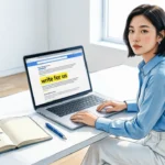 Marketer using manual method to find guest post opportunities for backlinks