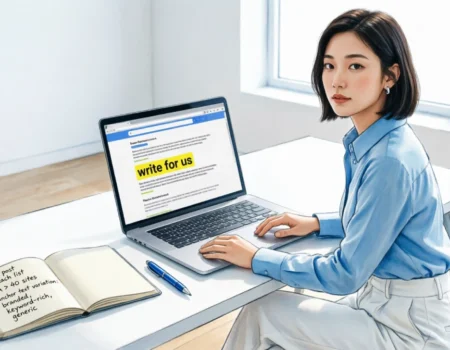 Marketer using manual method to find guest post opportunities for backlinks