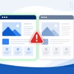 Illustration showing how to fix duplicate content SEO issues with page comparison