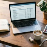 Flexible budget irregular income planning notebook and laptop
