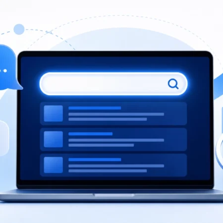 How does SEO work illustration showing search and AI results