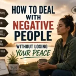 Person staying calm and protecting their peace while dealing with negative people using healthy boundaries and a positive mindset.