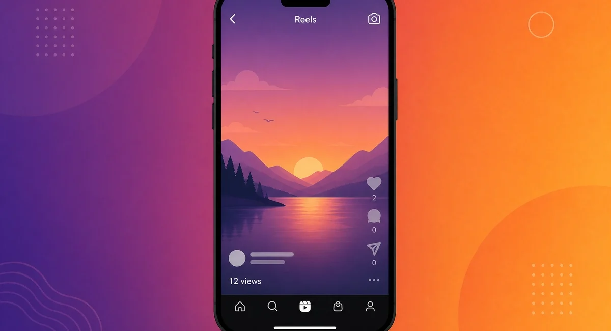instagram reels no views mistakes illustration showing low engagement smartphone screen