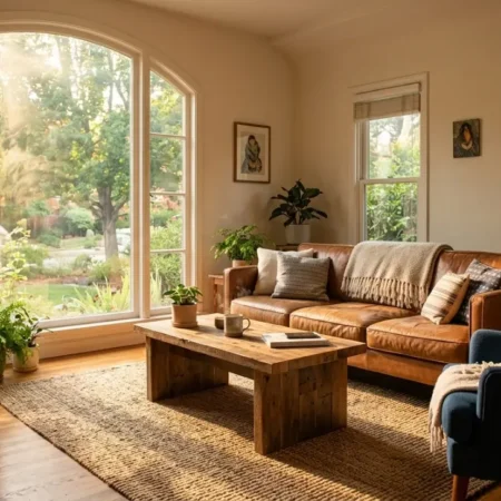 Sunlight streaming through an uninsulated home window causing heat buildup