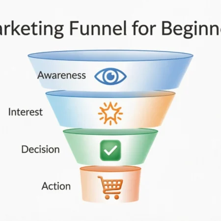 Marketing funnel for beginners illustrated as an unrolling toilet paper roll