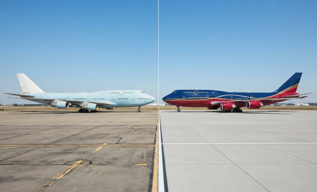 Qatari Air Force One compared to the old Air Force One jet