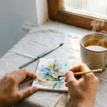 stop monetizing your hobbies — person painting calmly for fun