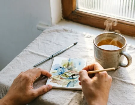 stop monetizing your hobbies — person painting calmly for fun