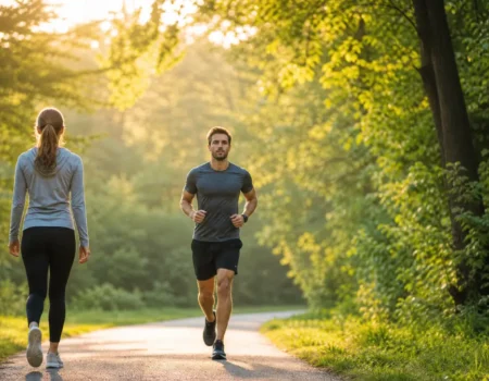 walking vs running benefits comparison on outdoor trail