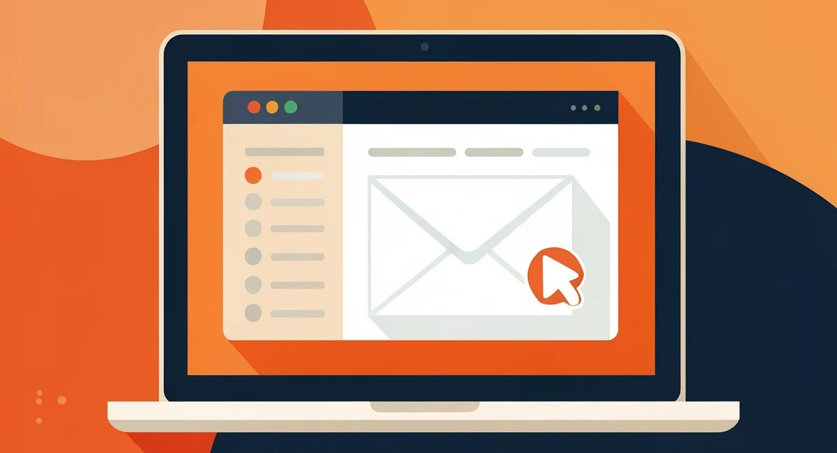 welcome email that gets responses illustration on laptop inbox screen