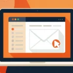 welcome email that gets responses illustration on laptop inbox screen