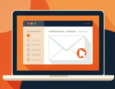 welcome email that gets responses illustration on laptop inbox screen