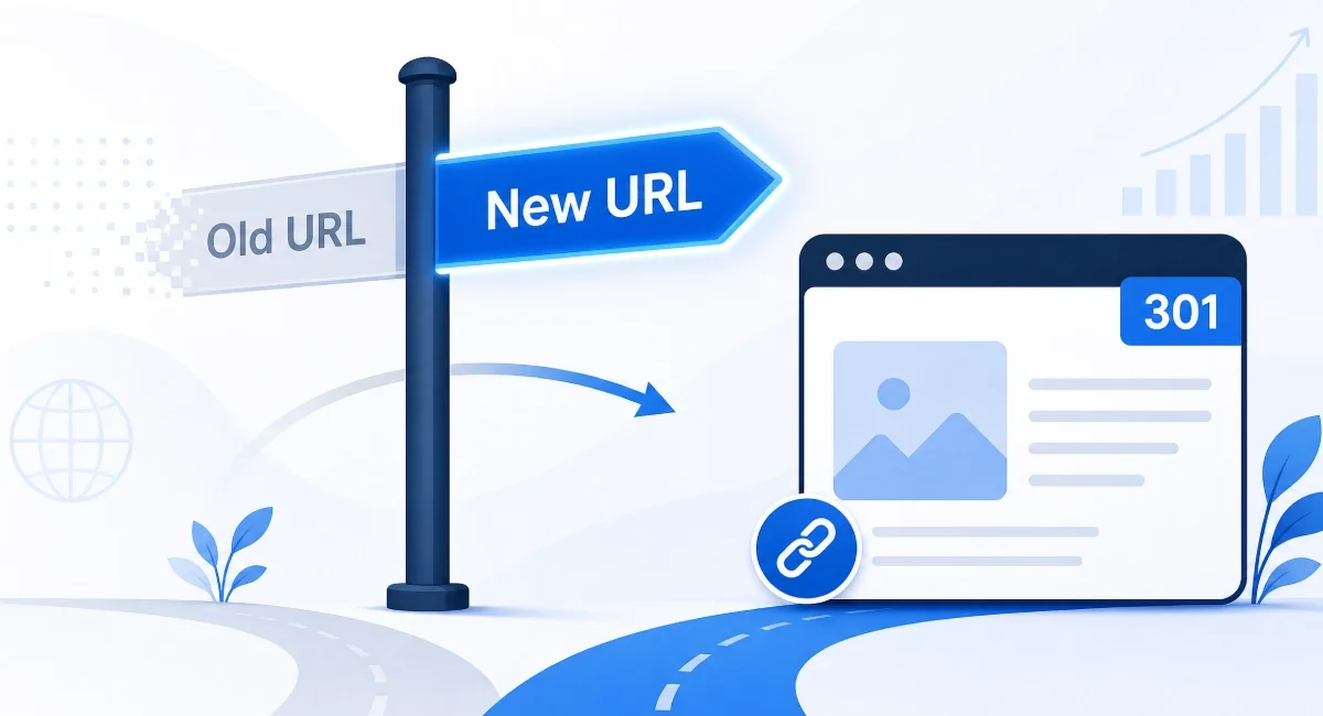 What is 301 redirect explained through URL forwarding illustration for SEO