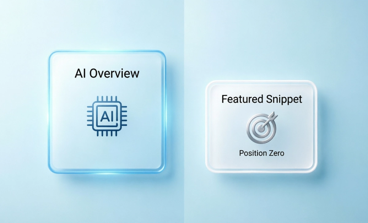 what is a featured snippet compared to Google AI Overview on search page